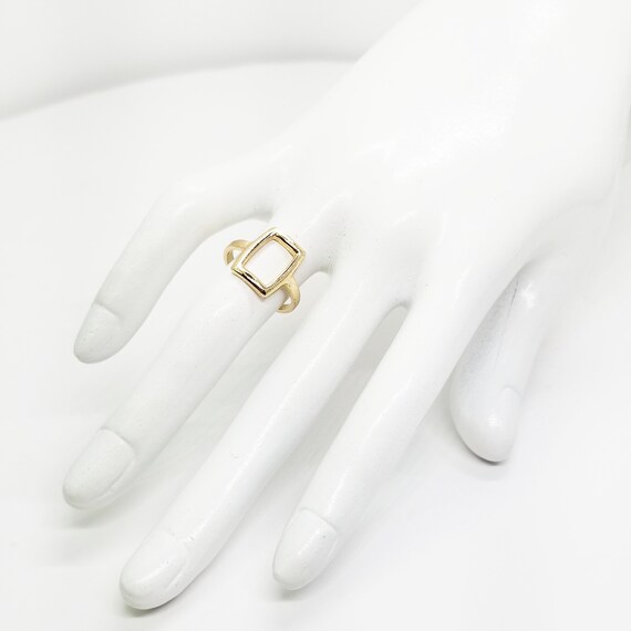 Vintage Minimalist Rectangle Gold Ring, Costume J… - image 2