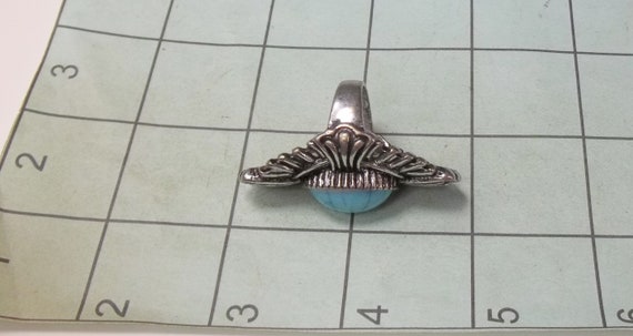 Bold Statement Ring, Large Oval Turquoise Blue Gl… - image 10