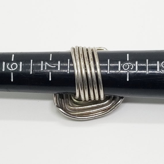 Vintage Silver Tone Wire Wrap Ring: Bold Costume … - image 9