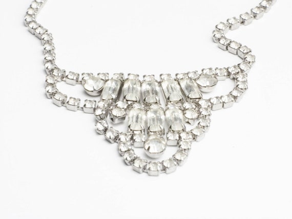 1930's Baguette Rhinestone Bold Statement Choker N