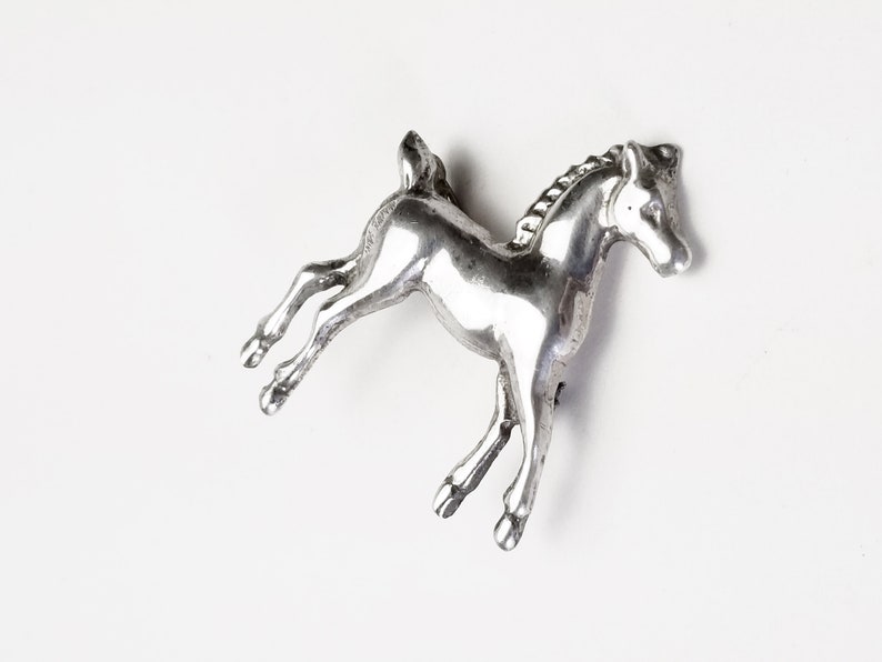 Gift For Her Gift Fine Jewelry Pin Vintage Sterling Silver Pony Colt Filly HORSE Brooch Gift Under 45 Dollars on Etsy