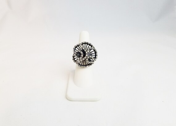 Vintage Statement Ring with Numerous Tiny Crystal… - image 8
