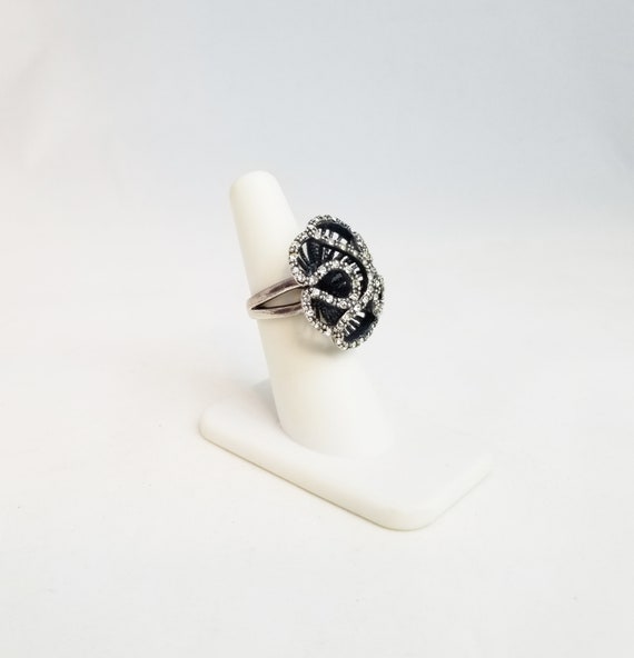 Vintage Statement Ring with Numerous Tiny Crystal… - image 7