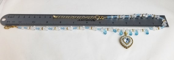 Vintage Necklace, Rhinestone  & Crystal Heart Pen… - image 10