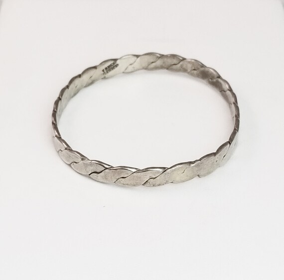 Taxco Mexico Sterling Silver Bangle Bracelet 1970… - image 5