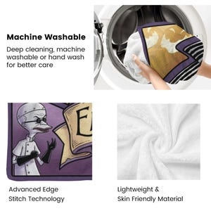 ersonalized Jack and Sally Flannel Blanket, Custom Name Spooky Gothic Couple Throw, Nightmare Before Christmas Movie Lover Winter Gift image 6