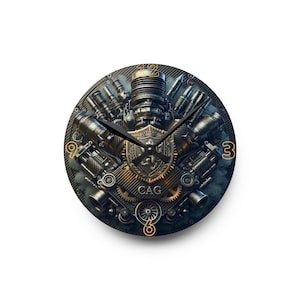 Horloge murale de course V12, cadeau pour les automobilistes, décoration de garage, art rupestre mécanicien