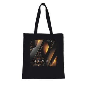 Luxury Gold Snake Carbon Tote Bag, Double Sided FUTURE ®ELIC Print, Exotic Python Texture Handbag, Premium Art Gallery Design, Gift for Her