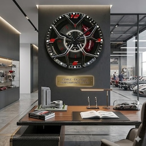 Wall Clock, Personalized Gift, Oversized Wall Clock, Large Wall Clock, Unique Wall Clock, Carbon Fiber Art, Modern Carbon Clock, Rim Clock