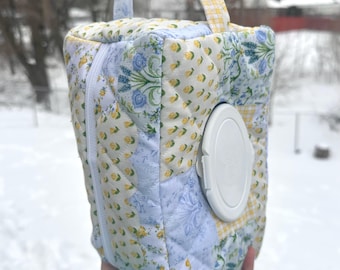 Handmade Quilted Diaper and Wipe Pouch