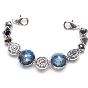 Stretch Medic Alert Bracelet | Replacement Medical ID Bracelet | Interchangeable Beaded Watch Bracelet | Dark Blue Crystal -  Titanic Deco