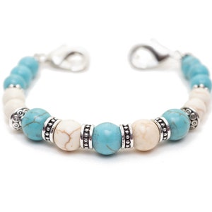 STRETCH Medical Alert Bracelet | Replacement Medical ID Bracelet Woman | Beaded Interchangeable Bracelet Watch | Turquoise Palm Springs