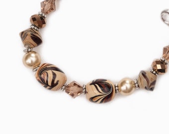 Medical ID Bracelet, Woman Stretch Beaded Medic Alert Bracelet, Interchangeable Beaded Bracelet Watch Band,  Animal Print - African Safari