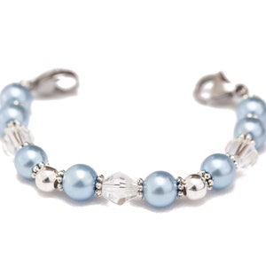 Medical ID Bracelet Woman Stretch Beaded Medical Alert Bracelet Interchangeable Bead Watch Band Stretch Watch Bracelet - Clear Skies Ahead