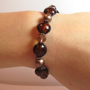 COPPER Interchangeable Beaded Watch Band or Medical ID Bracelet - LightAmber