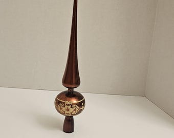 Vintage piramidevormige kruisbloem ornament boomtopper kunststof gemaakt in Italië