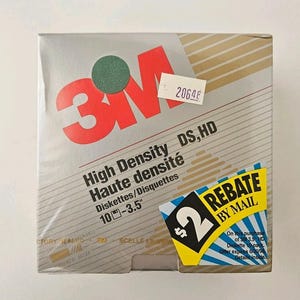3 M högdensitets 3,5-tums disketter, förpackning med 10 (DS, HD)