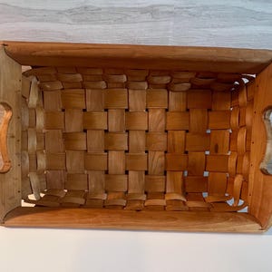 Rustic Wood splint gathering tray basket