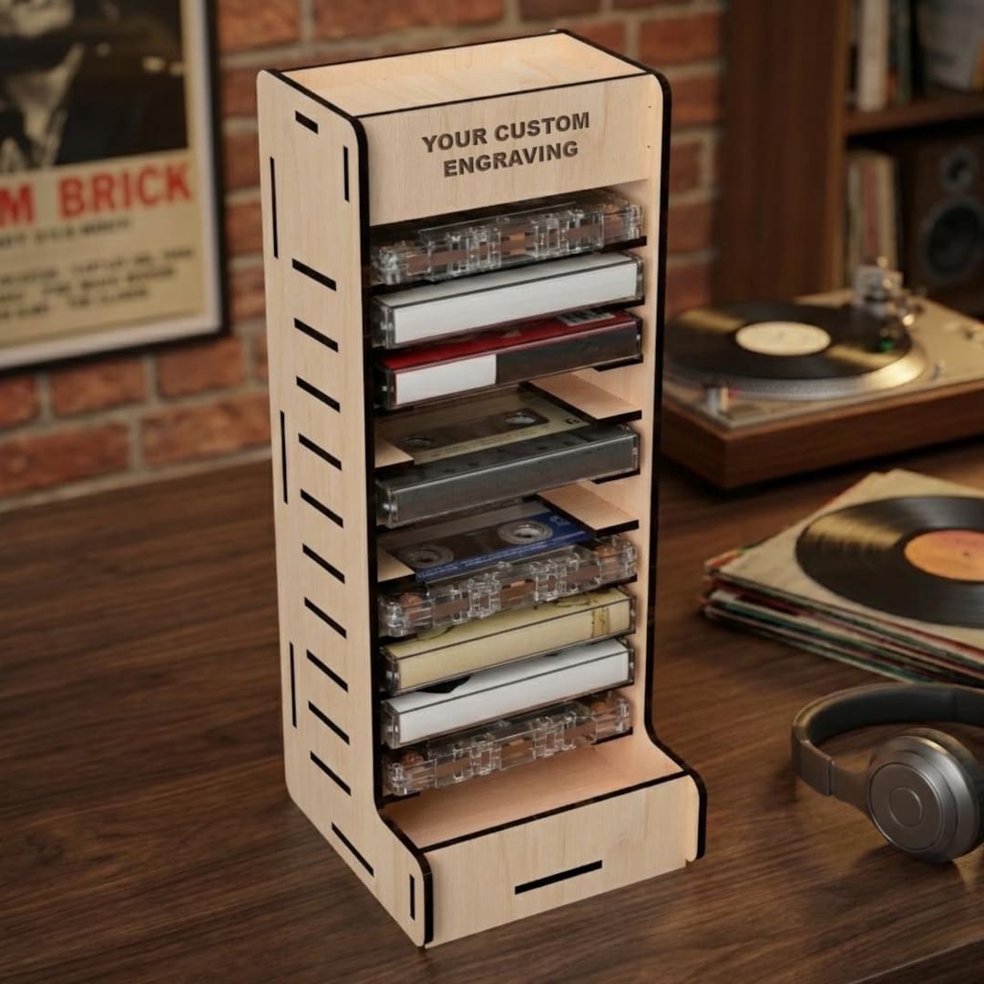 Custom Cassette Rack Cassette Tape Holder, Cassette Tape Shelf, Cassette Tape Holder Wood ...
