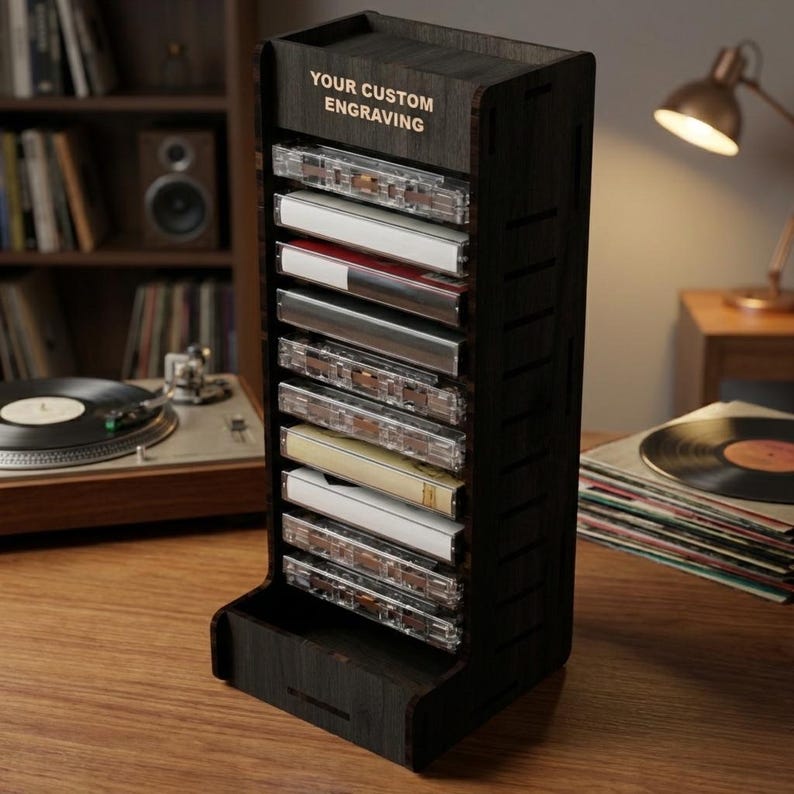 Custom Cassette Rack Cassette Tape Holder, Cassette Tape Shelf, Cassette Tape Holder Wood ...
