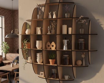 Globe Wood Wall Shelf, Sphere Wall Shelf, Round Wall Shelf, Round Shelf Wall, Wooden Globe Wall Shelf, Sphere Wood Wall Shelf