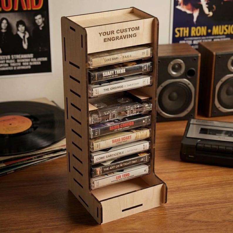 Custom Cassette Rack Cassette Tape Holder, Cassette Tape Shelf, Cassette Tape Holder Wood ...