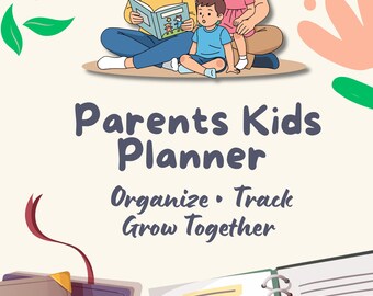 Parents Kids Planner | Family Routine Planner, Family Chore Charts, Kids Study and Meal Planner, Habit Tracker, Monthly Calendar, Canva PDF