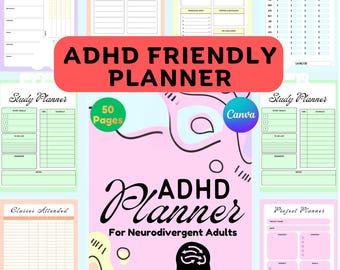 ADHD Planner for Adults Printable | Neurodivergent Daily Focus, Brain Dump & Cleaning Planner | Productivity To-Do List Tracker| A4 A5 US