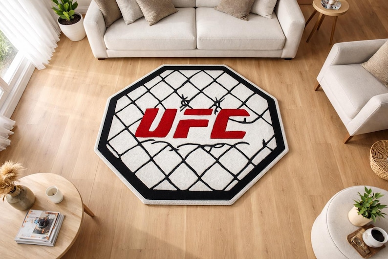 UFC Octagon Rug – MMA Fight Cage Inspired Gaming Room Gym Carpet Custom ...