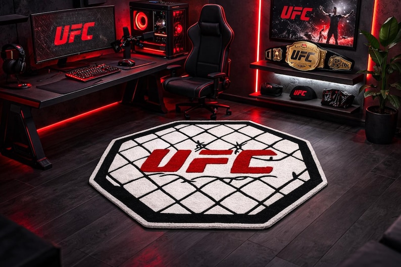 UFC Octagon Rug – MMA Fight Cage Inspired Gaming Room Gym Carpet Custom ...