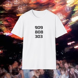909 808 303 T-Shirt | Area Code Stack, Minimal Typography