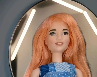 Mattel Fashionista PATCHWORK DENIM Doll Orange hair