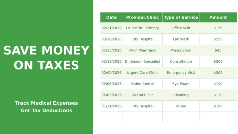 Medical Expenses Tracker Excel | Tax Deduction Log | Insurance Claims ...