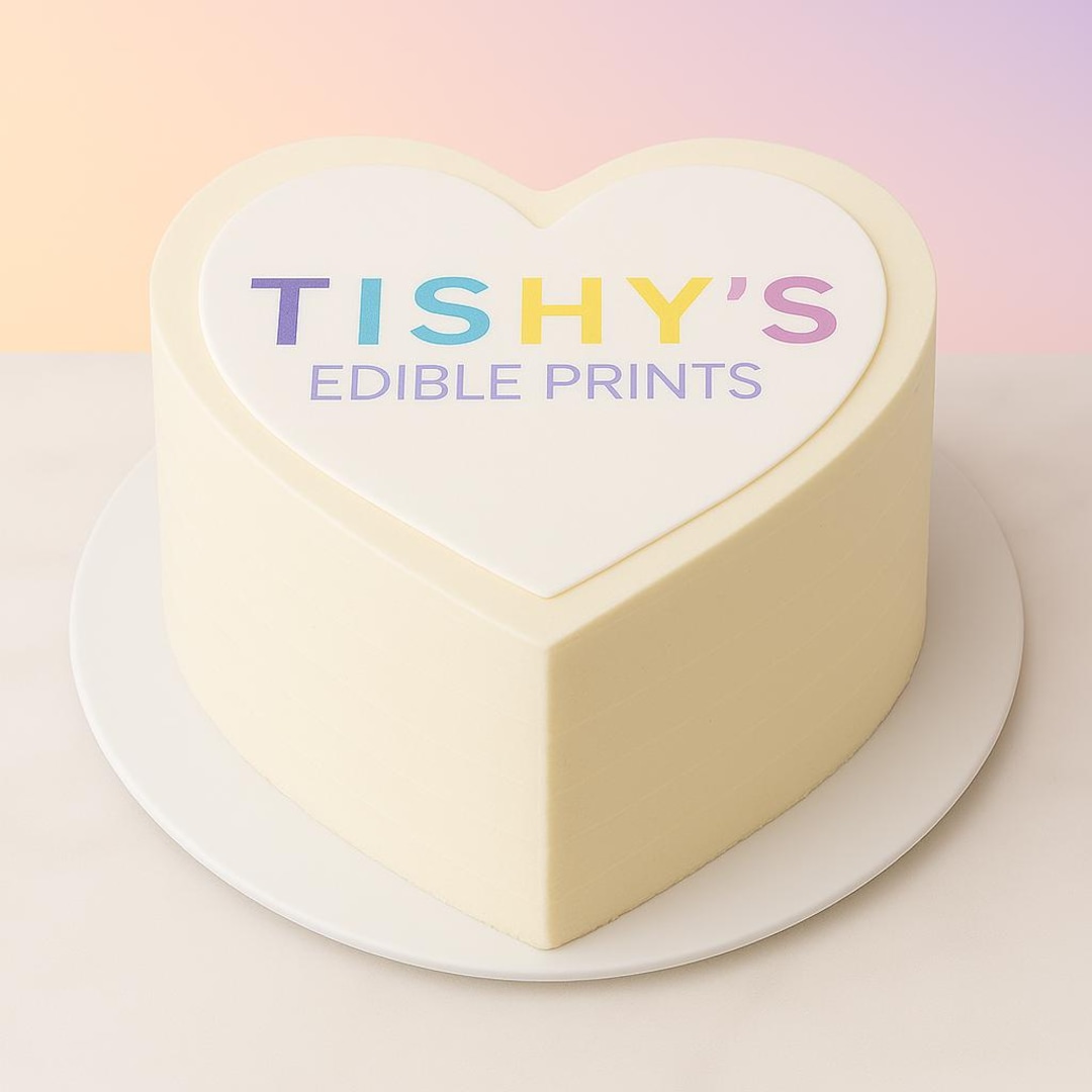 Personalised Heart Edible Print Cake Topper Etsy