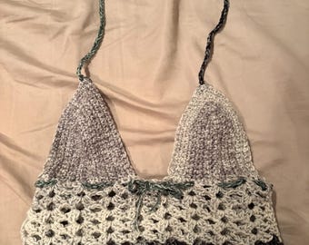 Top halter de crochet para mujer