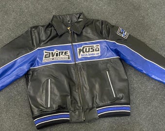 Men's Avirex Real Bomber American Flight Jacket 100% Lamb Leather Multicolor Jacket