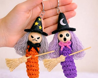 Crochet Pattern Keychain Halloween Witch | Amigurumi Witch Pattern | Instant Download PDF
