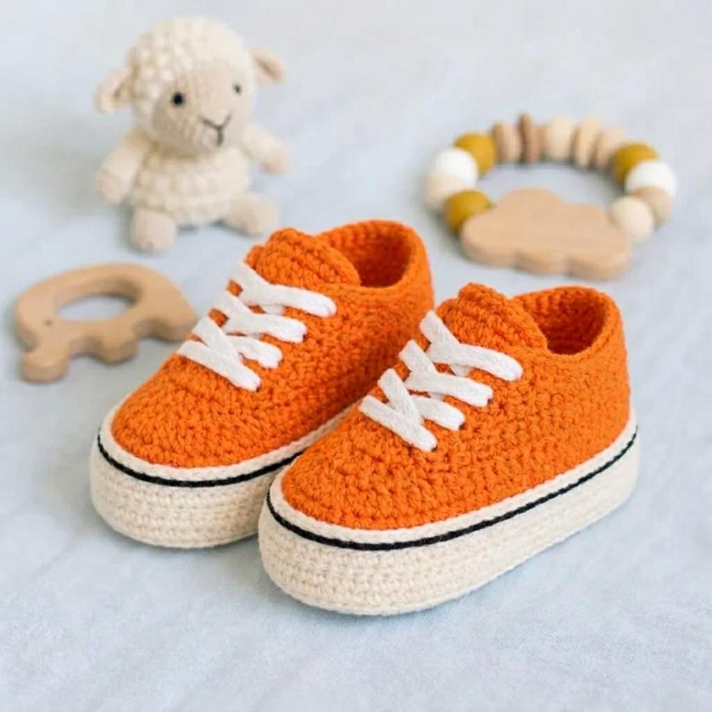 Crochet Pattern Baby Sneakers, Baby Booties | Instant Download PDF - Etsy