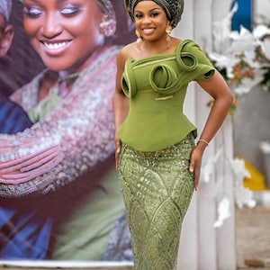 Olive Green Asoebi Dresses - Etsy Canada Olive Green Asoebi Dresses - Etsy Canada