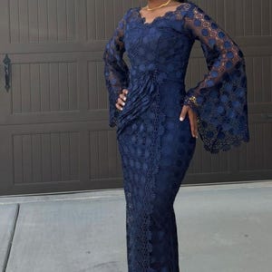 ready made african lace dresses This Yellow 3D Floral Lace Gown Stopped EVERYONE