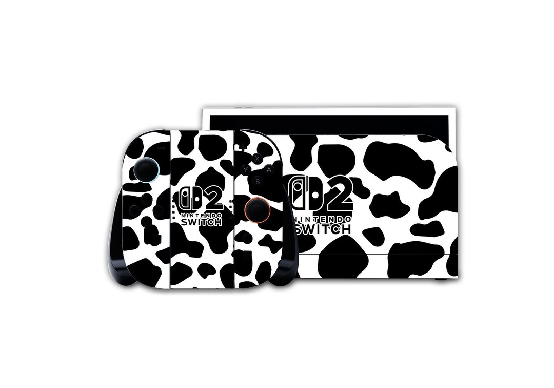 Nintendo Switch 2 Cow Print Skin – Black & White – Aesthetic Console ...