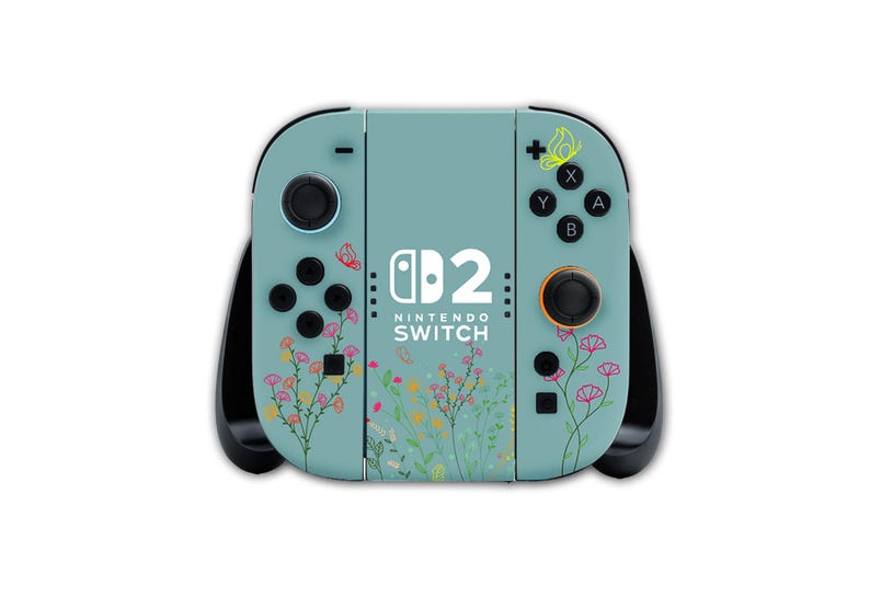Nintendo Switch 2 Skin – Pastel Floral Pattern | Console & Joy-Con Sticker image 2