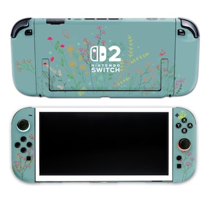 Nintendo Switch 2 Skin – Pastel Floral Pattern | Console & Joy-Con Sticker image 3