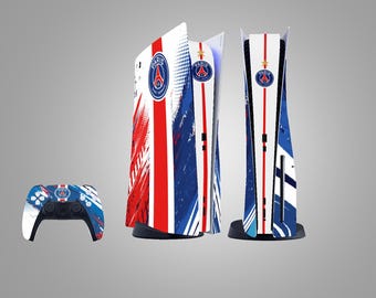 Sticker PS5 PSG – Vinyle Premium Football Edition - Design inspiré club de foot - Paris Saint Germain V2