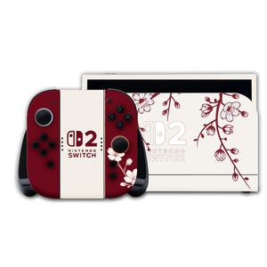 Nintendo Switch 2 Sakura | Anpassad Cherry Blossom-konsol | Japansk design, röd Joy-Con | Estetisk spelutgåva