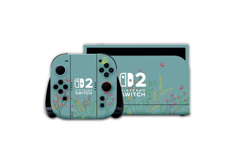 Nintendo Switch 2 Skin – Pastel Floral Pattern | Console & Joy-Con Sticker image 1