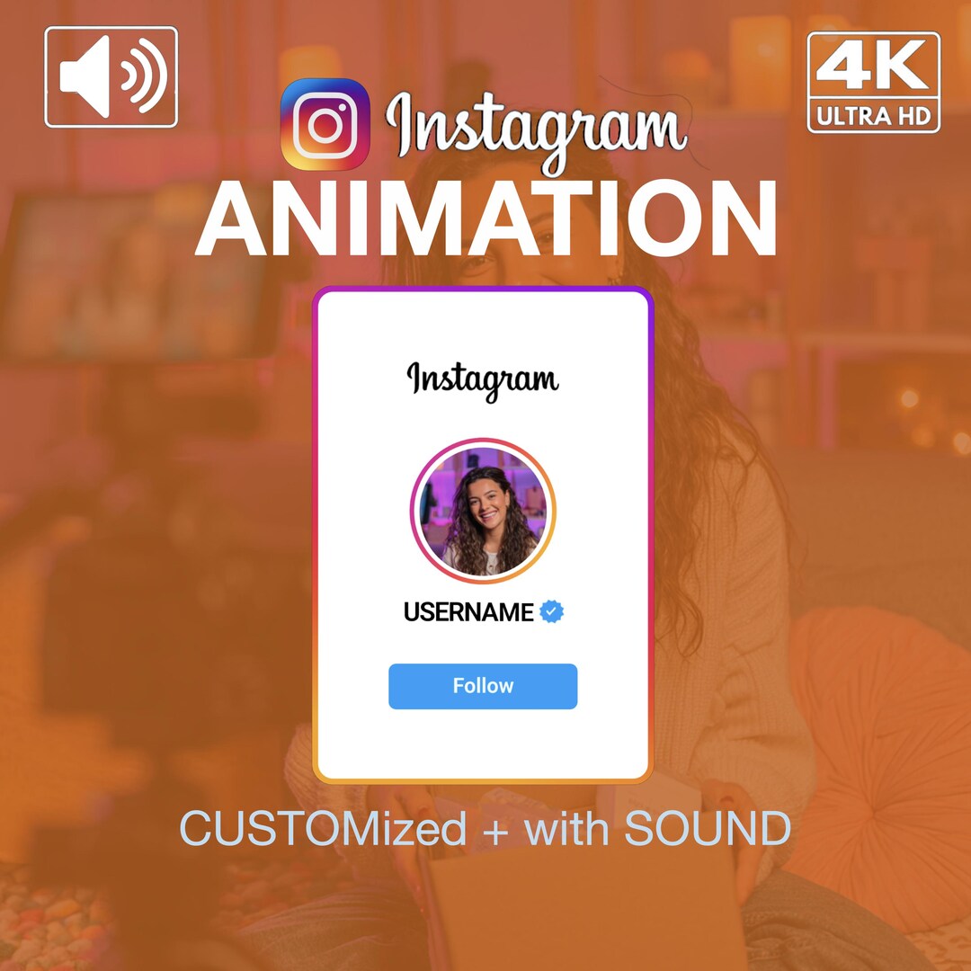 Personalized Instagram Follow Animation | Custom IG Profile Follow ...