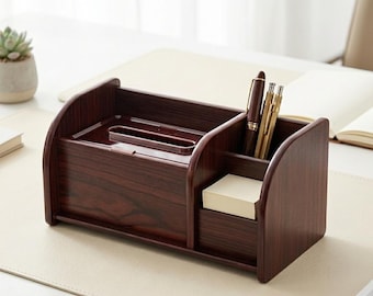Porta fazzoletti in legno, organizer per telecomando, scatola portaoggetti multifunzionale da scrivania, porta carta decorativo per la casa
