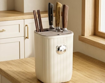Kitchen Knife Holder Storage Rack Countertop Knife Organizer Chopstick Holder No Drill Kitchen Storage Stand