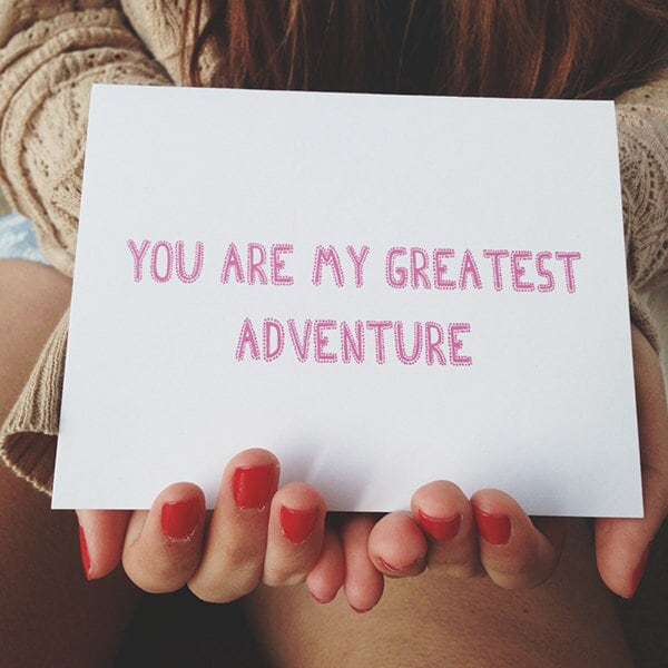 Anniversary card " You are my Greatest Adventure " Love Card, Card for Boyfriend, Card for Husband, Valentines Day Card, Funny Love Card